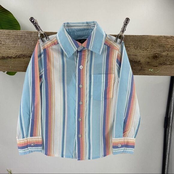 Kion D Other - Kids SZ 4 NWT Long Sleeve Button Front Blue/White/Orange